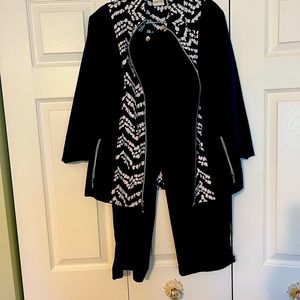 Chicos size 2 vest and pants in navy blue and white in great condition